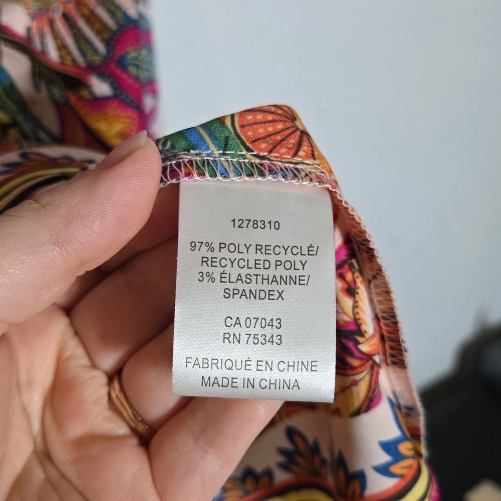Rachel Zoe Tropical Bird Long Sleeve Button Shirt M Maximalist Statement Indie - Picture 4 of 8